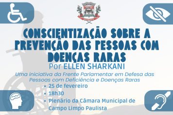 Palestra sobre conscientização sobre a prevenção das pessoas com doenças raras
