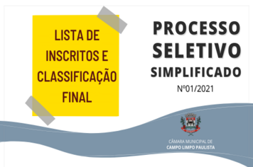 Processo Seletivo Simplificado 01/2021 - Editais de Divulgação de Inscritos e Lista de Classificação Final