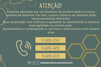 NOVOS NÙMEROS DE TELEFONE