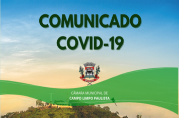 Comunicado: Suspensão do expediente da Câmara Municipal em 12/11/2021 devido a caso positivo de COVID-19