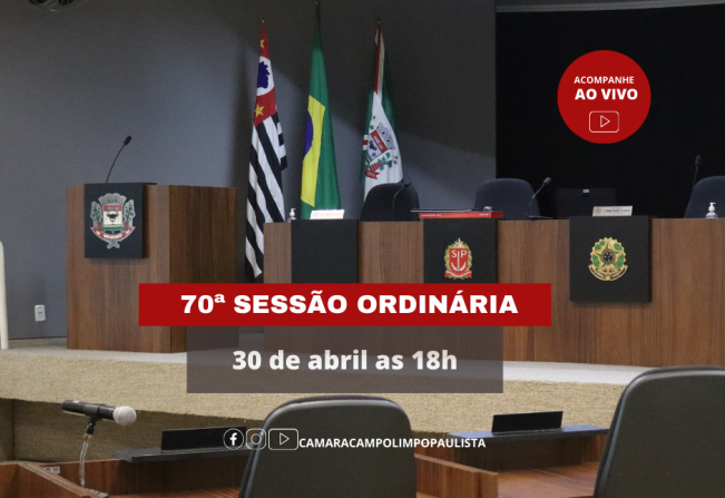 70ª SESSÃO ORDINÁRIA 